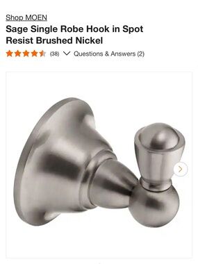 Moen Sage Single Robe Hook in Brushed Nickel